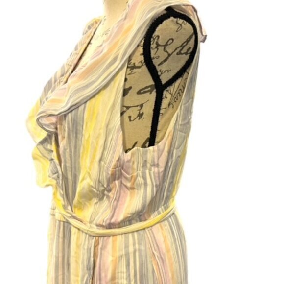 Lauren Conrad Dress Size XL Pastel Sleeveless Faux Wrap Lined Belted Summer EUC - Picture 3 of 16